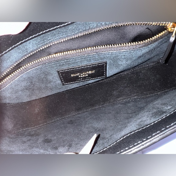 YSL Yves Saint Laurent Le 5 A 7 Hobo Shoulder Bag Patent Leather Shiny Purse - Picture 8 of 11